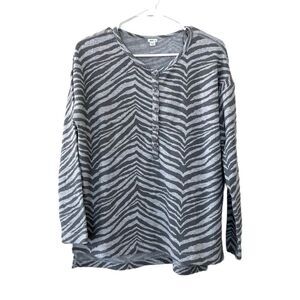 Aerie Zebra Print Henley Top